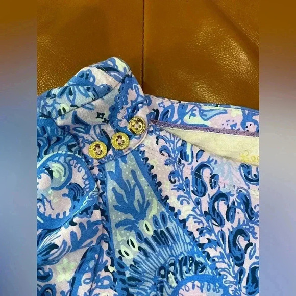 Lilly Pulitzer Shift Mini Blue and Pink Dress Sz Medium - Picture 8 of 12